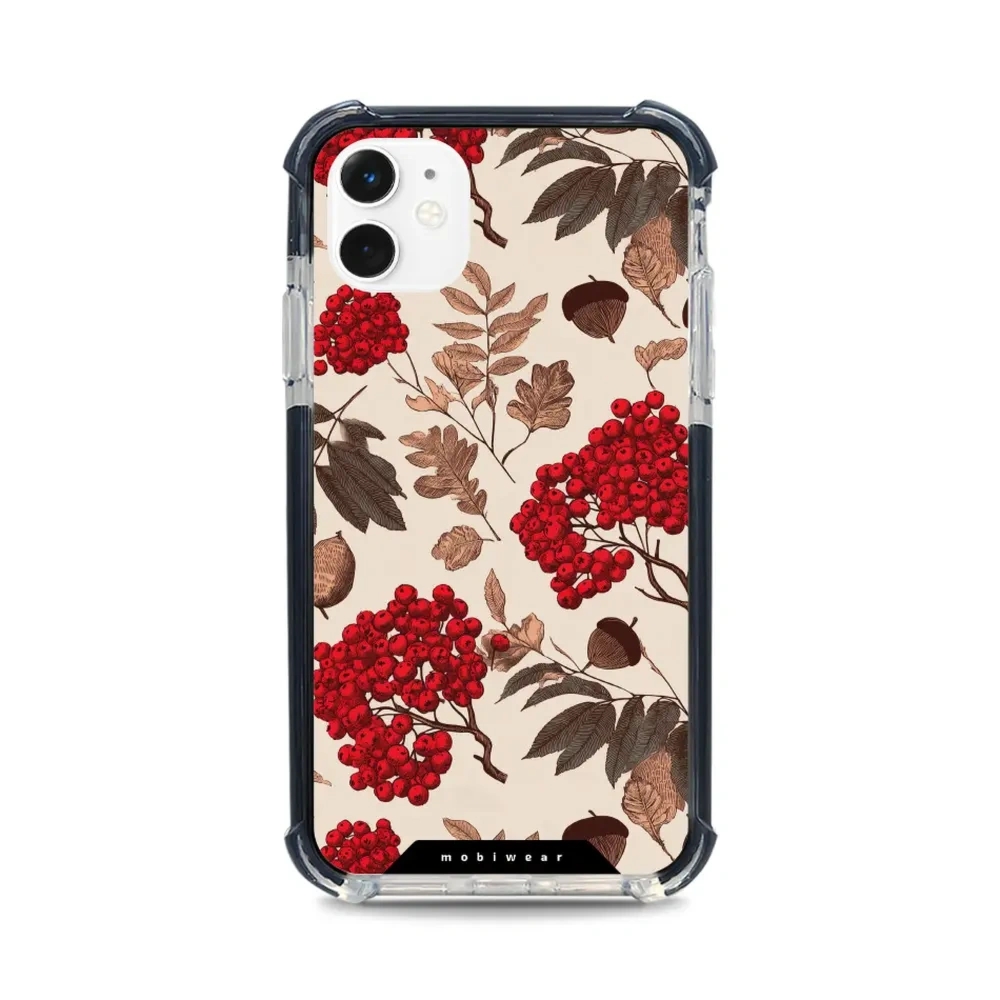 Etui ochronne do iPhone 11 do MagSafe, Mobiwear Elite Bumper, jarzębina na ecru