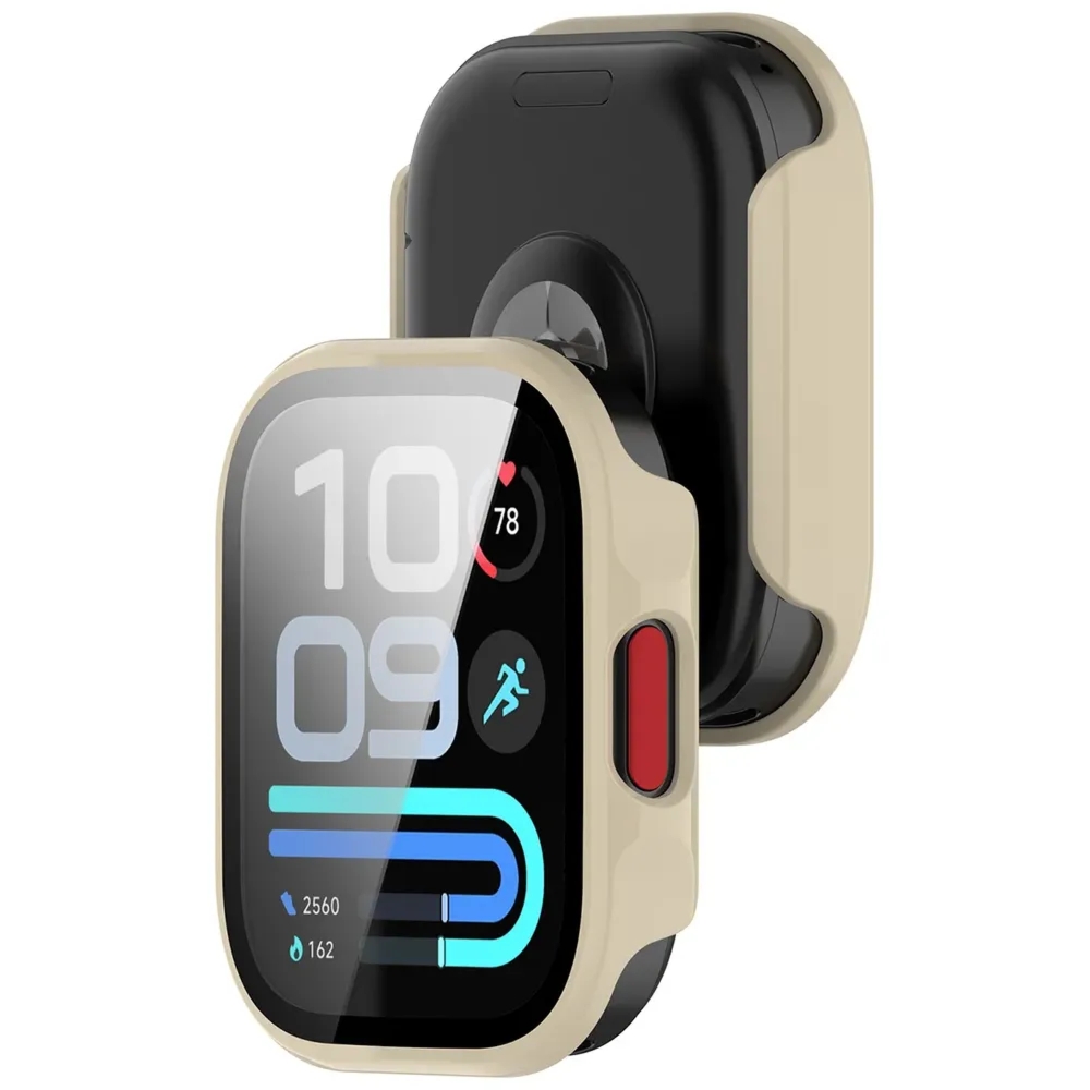 Etui ze szkłem do zegarka Bizon Case Watch Adamo do Xiaomi Redmi Watch 6 Lite, beżowe