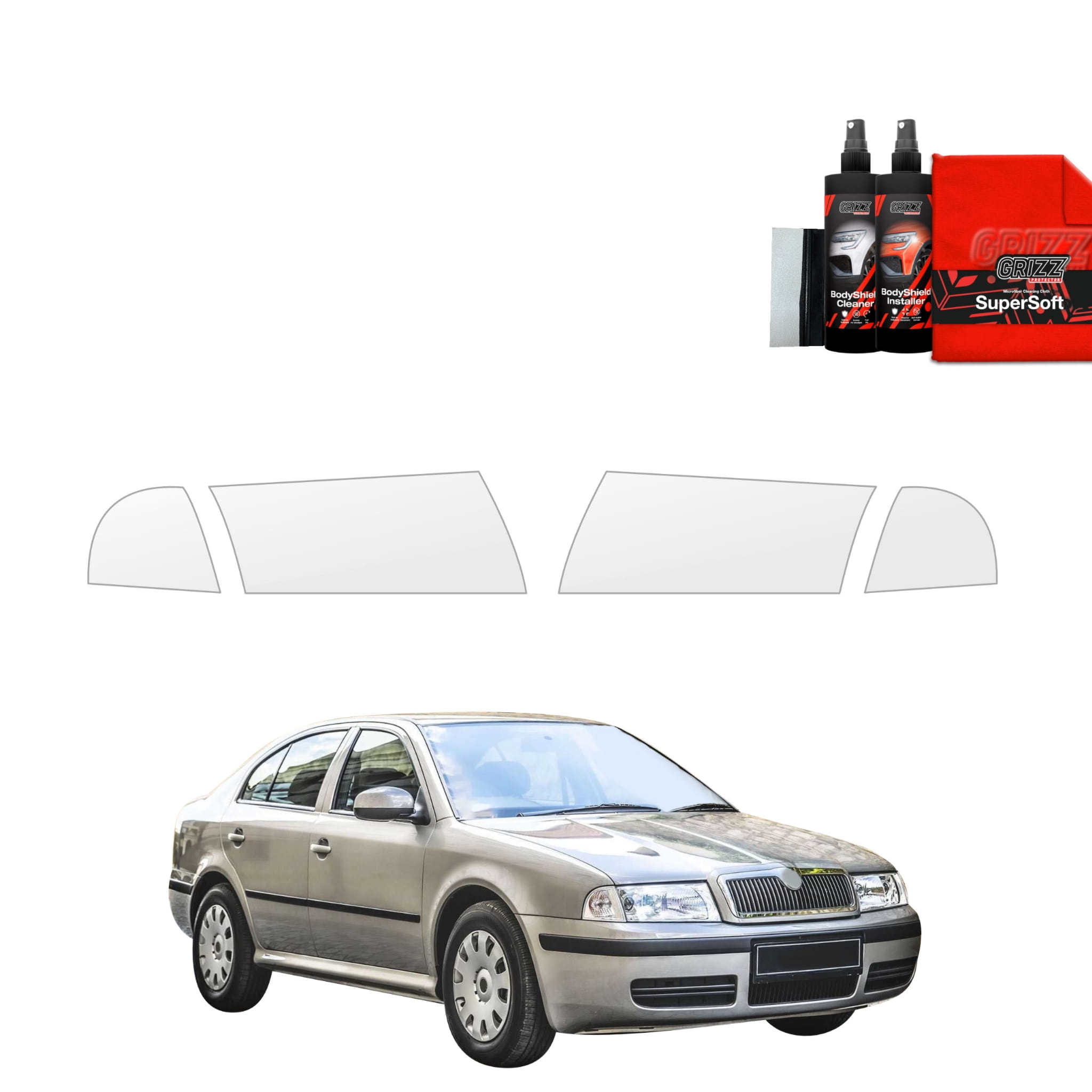 4w1 Folia ochronna na lampy Grizz Protector do Skoda Octavia (1996-2010)