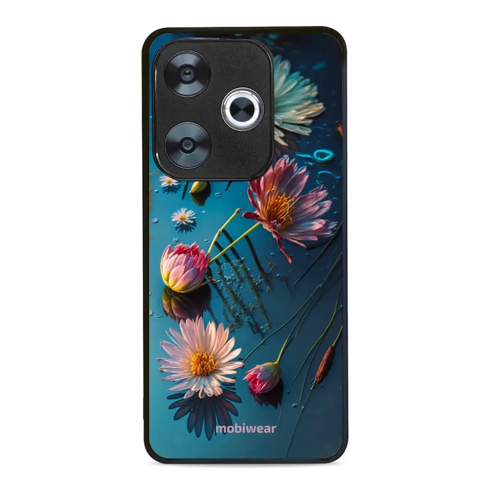 Image of Etui ochronne do Xiaomi Poco F6, Mobiwear Glossy Case, niebiesko-kwieciste