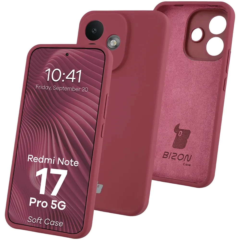 Silikonowe etui Bizon Soft Case do Xiaomi Redmi Note 17 Pro 5G, ciemnofioletowe