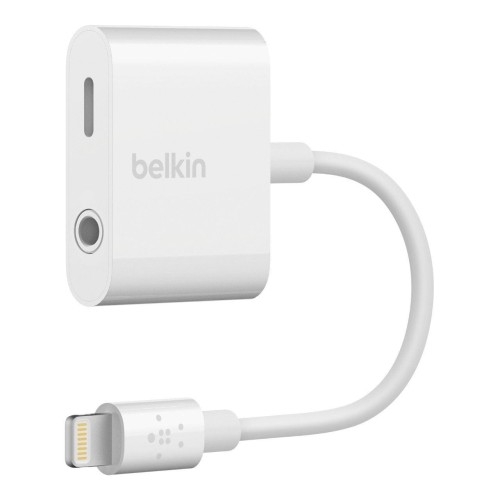 Image of adapter belkin mfi 3.5mm audio + charge rockstar, białe