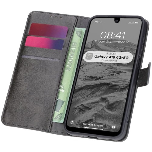 Image of Etui z klapką Bizon Case Pocket do Galaxy A16 4G/5G, czarne