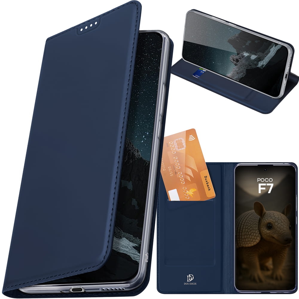 Image of Etui z klapką Dux Ducis Skin Pro do Xiaomi POCO F7, granatowe
