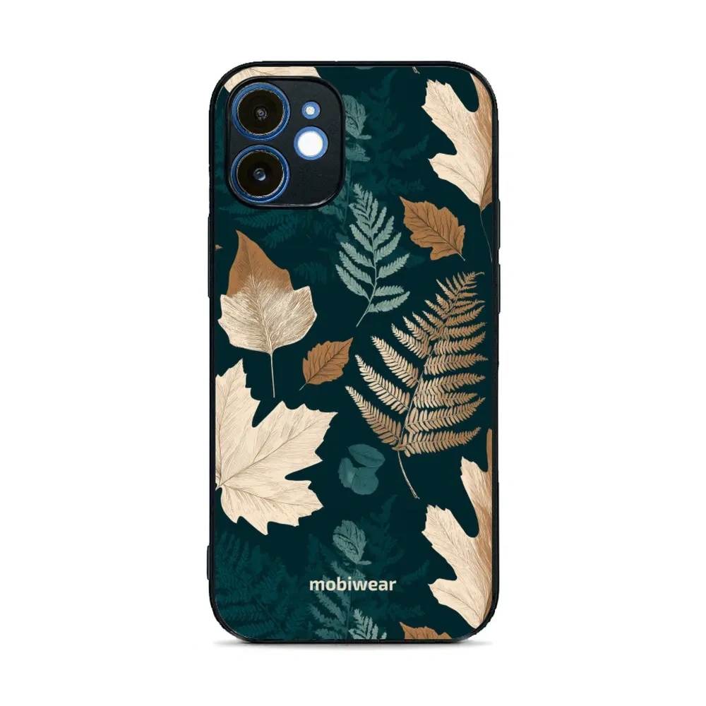Etui ochronne do iPhone 12, Mobiwear Glossy Case, zielnik z liści i paproci