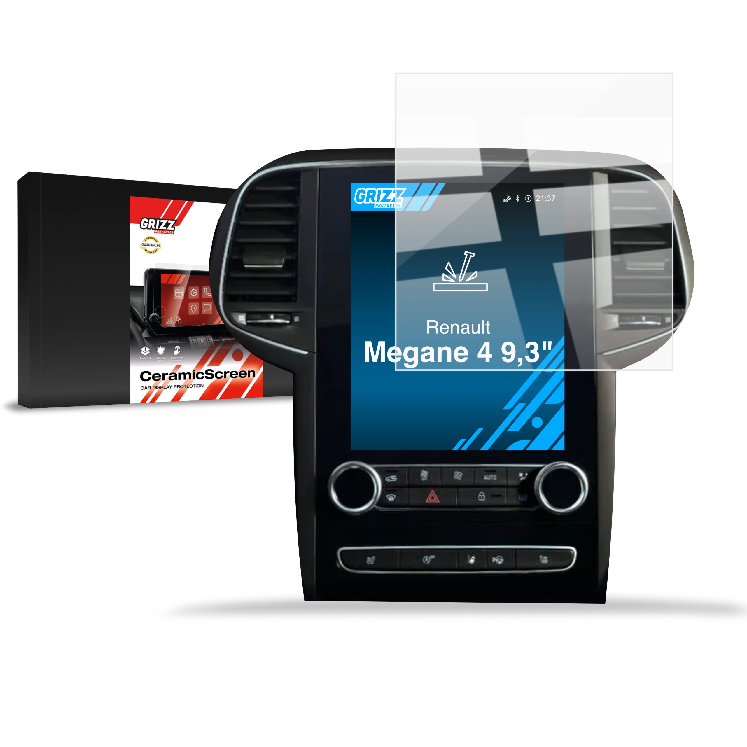 OUTLET: Folia ceramiczna Grizz Protector do Renault Megane 4 9,3″ (2020-2024)