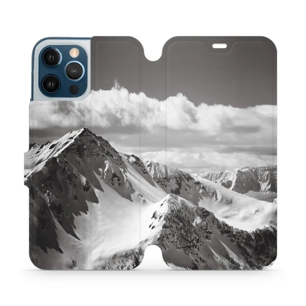 Etui z klapką do iPhone 12 Pro Max, Mobiwear Book, górski szczyt
