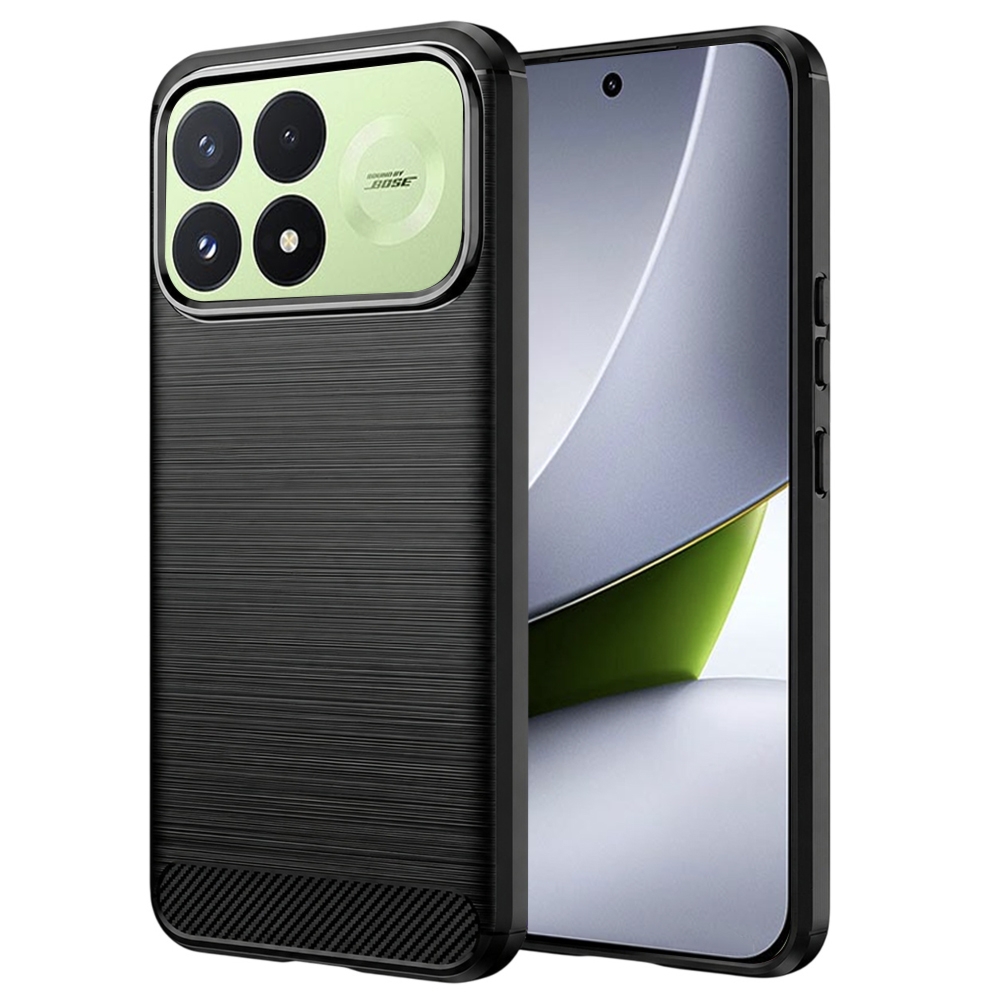 Etui Techsuit Carbon Silicone do Xiaomi POCO F9 Pro, czarne