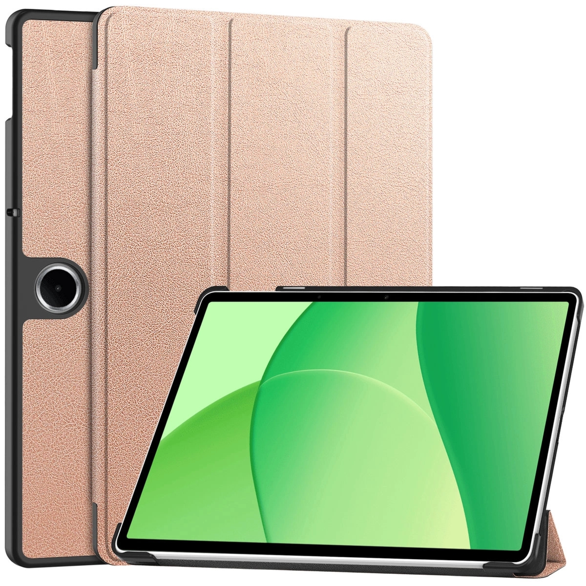 Etui z klapką Bizon Case Tab Croc do OnePlus Pad Lite / Oppo Pad SE, różowozłote