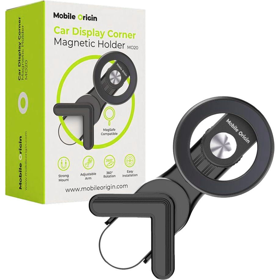 Image of Uchwyt samochodowy magnetyczny na narożnik ekranu, Mobile Origin MO20, do MagSafe, czarny