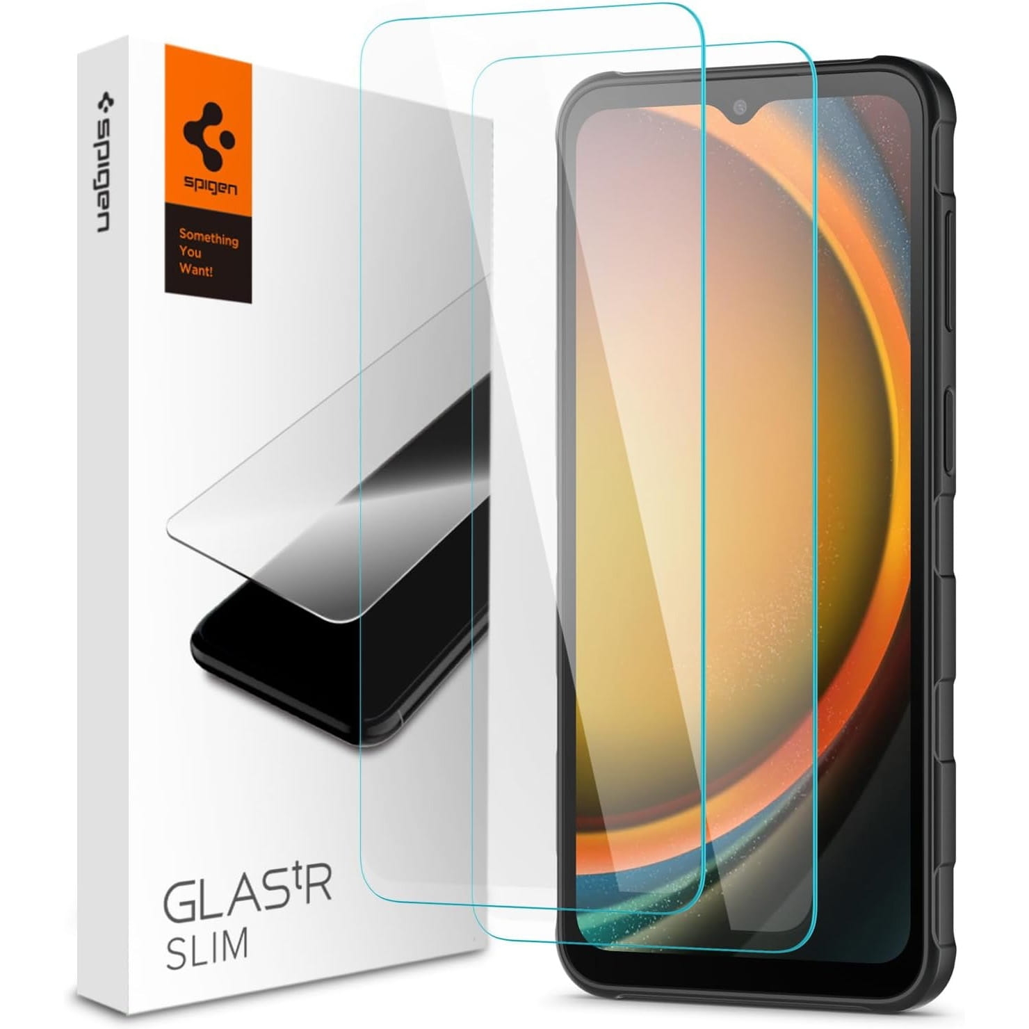 Image of Szkło do etui Spigen Glas.tR Slim 2-Pack do Galaxy XCover 7 / 7 Pro