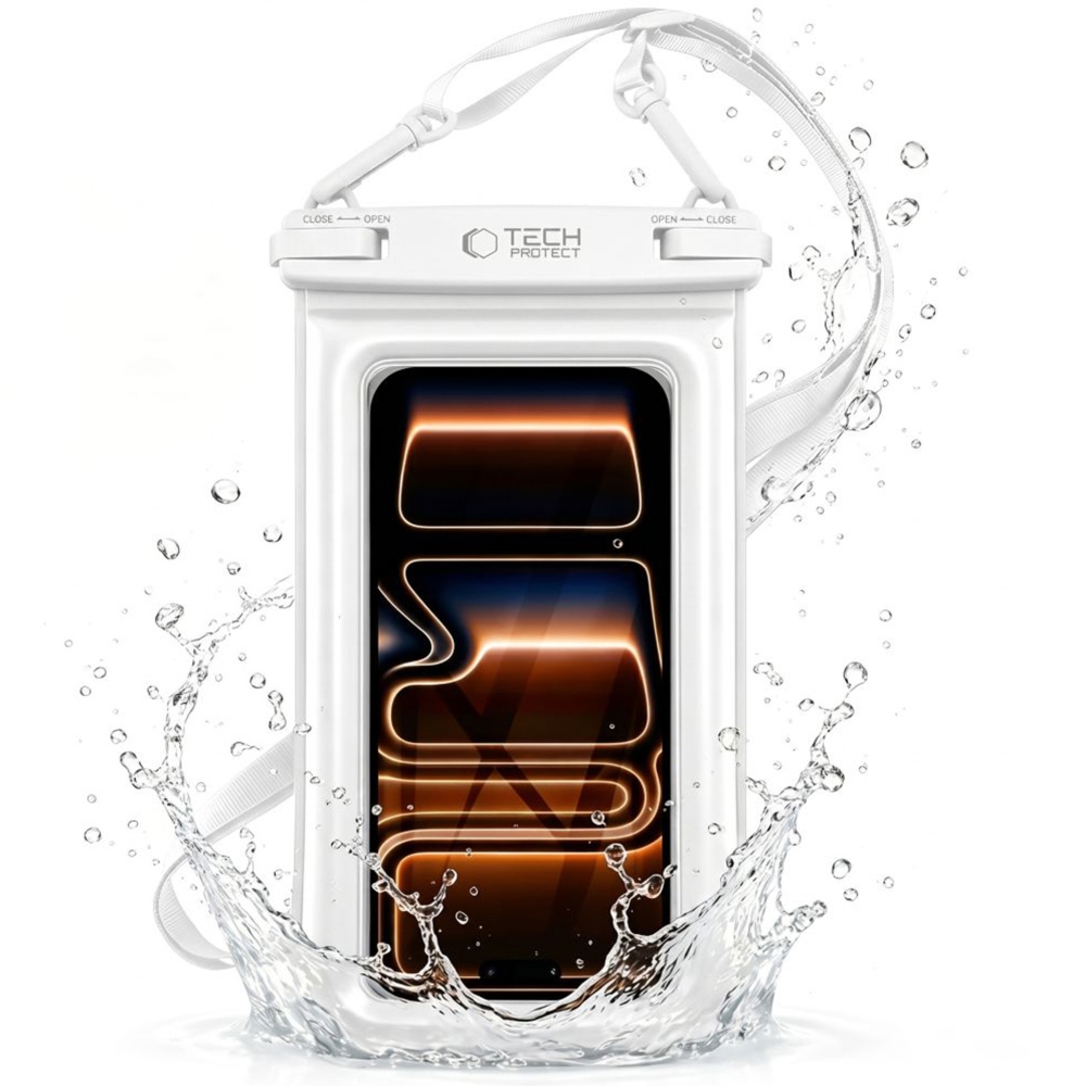 Etui wodoszczelne Tech-Protect UWC7 Universal Waterproof Floating Case do telefonu 6,9″, białe
