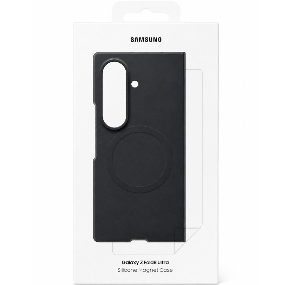 Etui + 2x folia antyrefleksyjna na przedni ekran Samsung Silicone Magnet Case do Galaxy Z Fold8 Ultra, do MagSafe, grafitowe