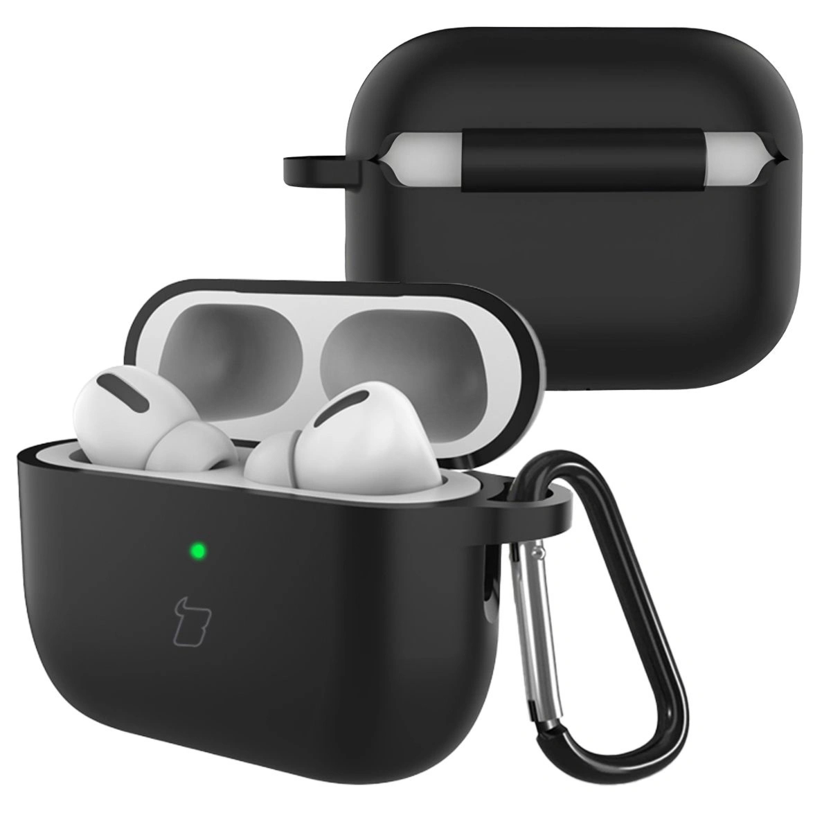 Silikonowe etui z karabińczykiem Bizon Case Headphone Silicone do AirPods Pro 3, czarne