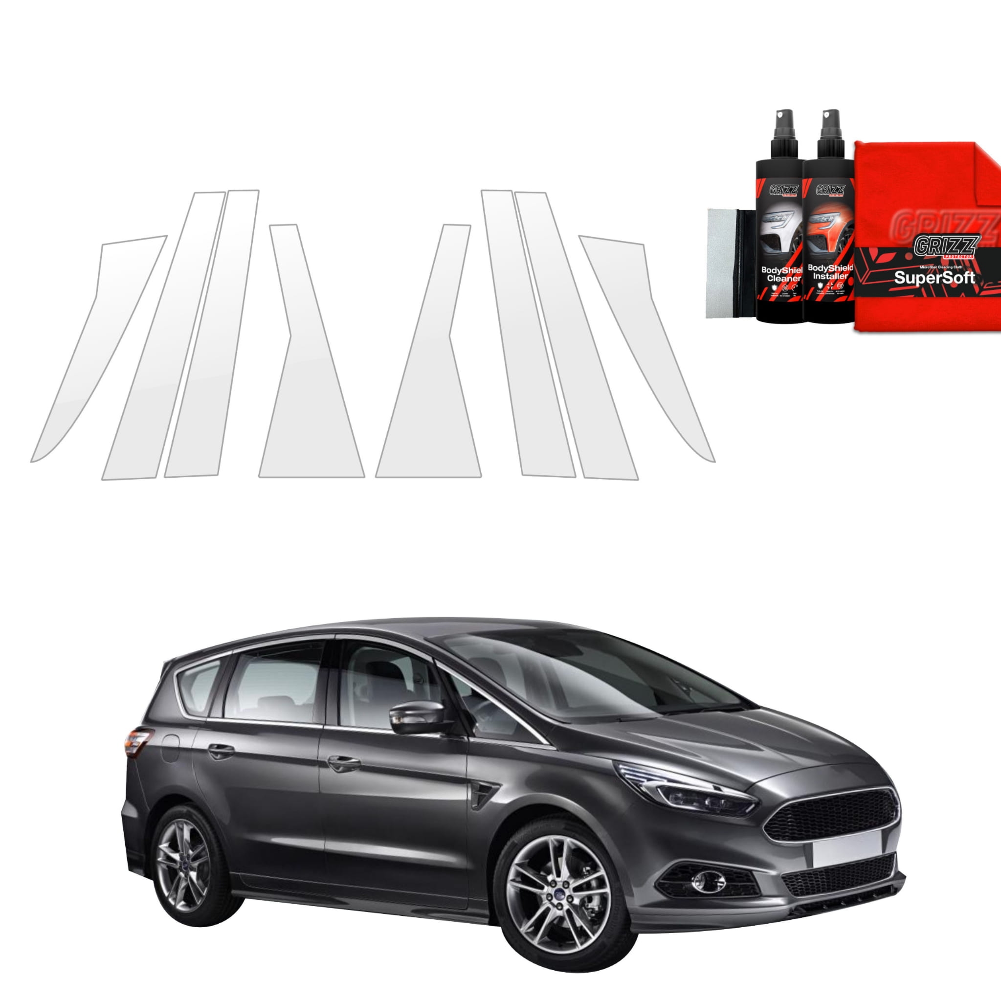 8w1 Folia ochronna na słupki Grizz Protector do Ford S-Max MK2 (2015-2019)