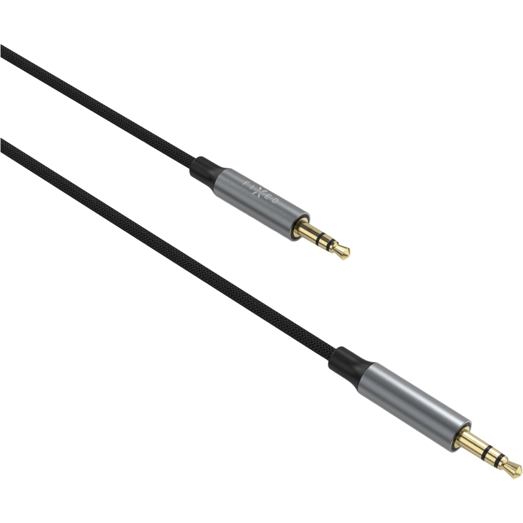 Adapter, przewód audio, Fixed Link Minijack 3.5mm, 1.5m, ciemnoszary