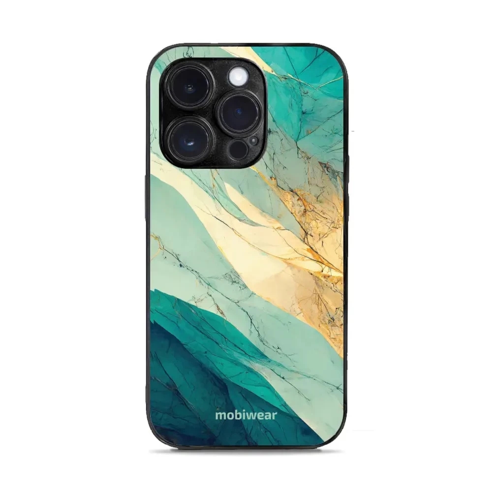 Etui ochronne do iPhone 14 Pro, Mobiwear Glossy Case, turkusowy marmur