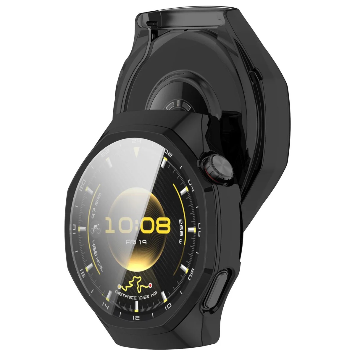 Etui z osłoną ekranu Bizon Case Watch Felipe do Huawei Watch GT 7 Pro 46 mm, czarne