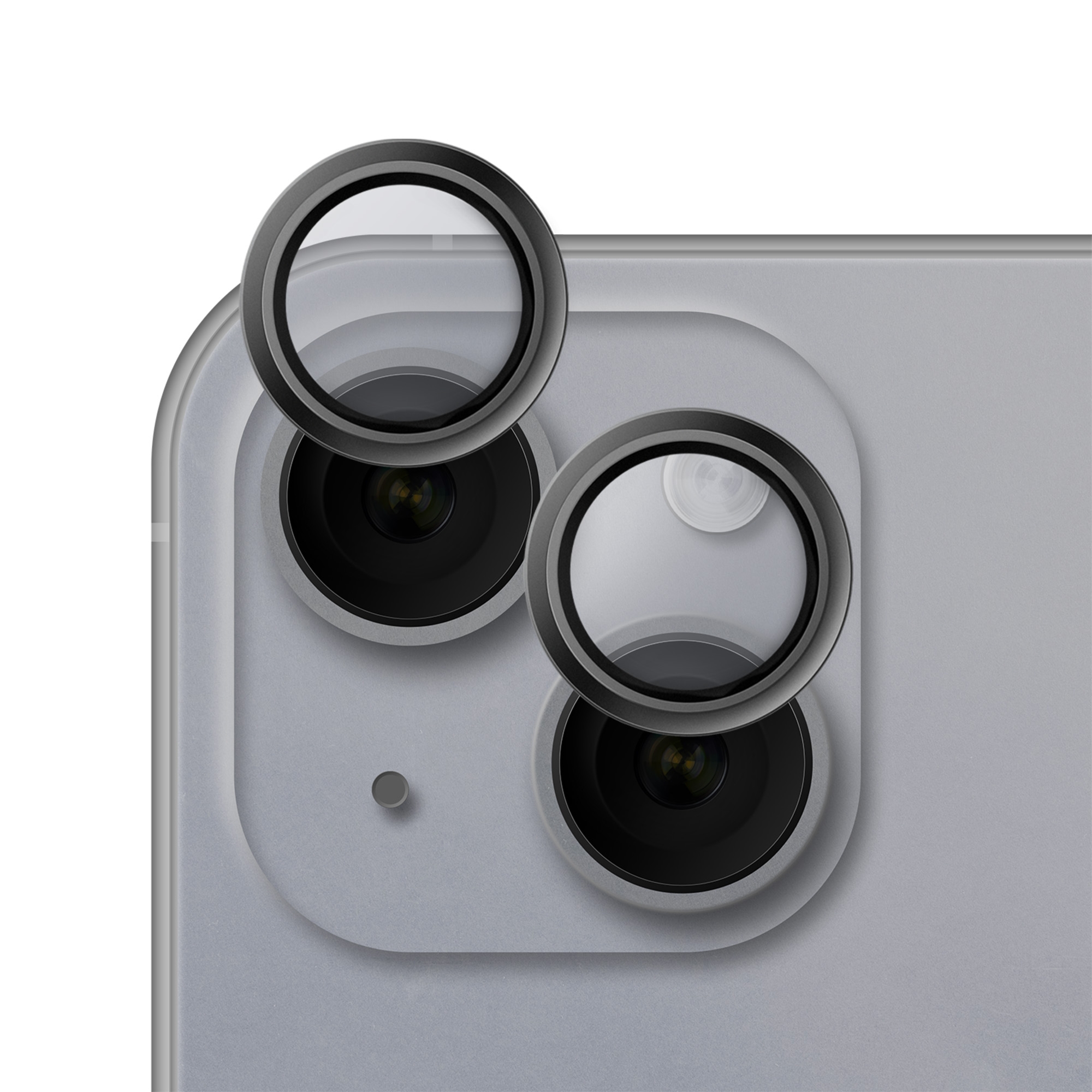 Szkło na obiektyw aparatu Hammer Glass Lens Protector do iPhone 15 / 15 Plus, srebrne