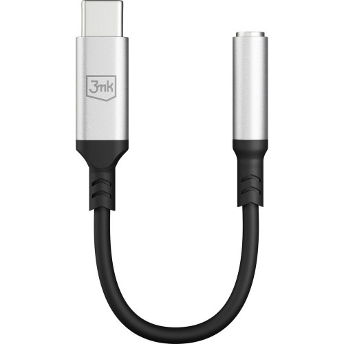 Image of Adapter audio 3mk USB-C - Jack 3,5 mm (typ żeński), srebrny