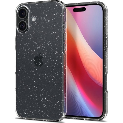 Image of Etui Spigen Liquid Crystal Glitter do iPhone 16, przezroczyste z brokatem