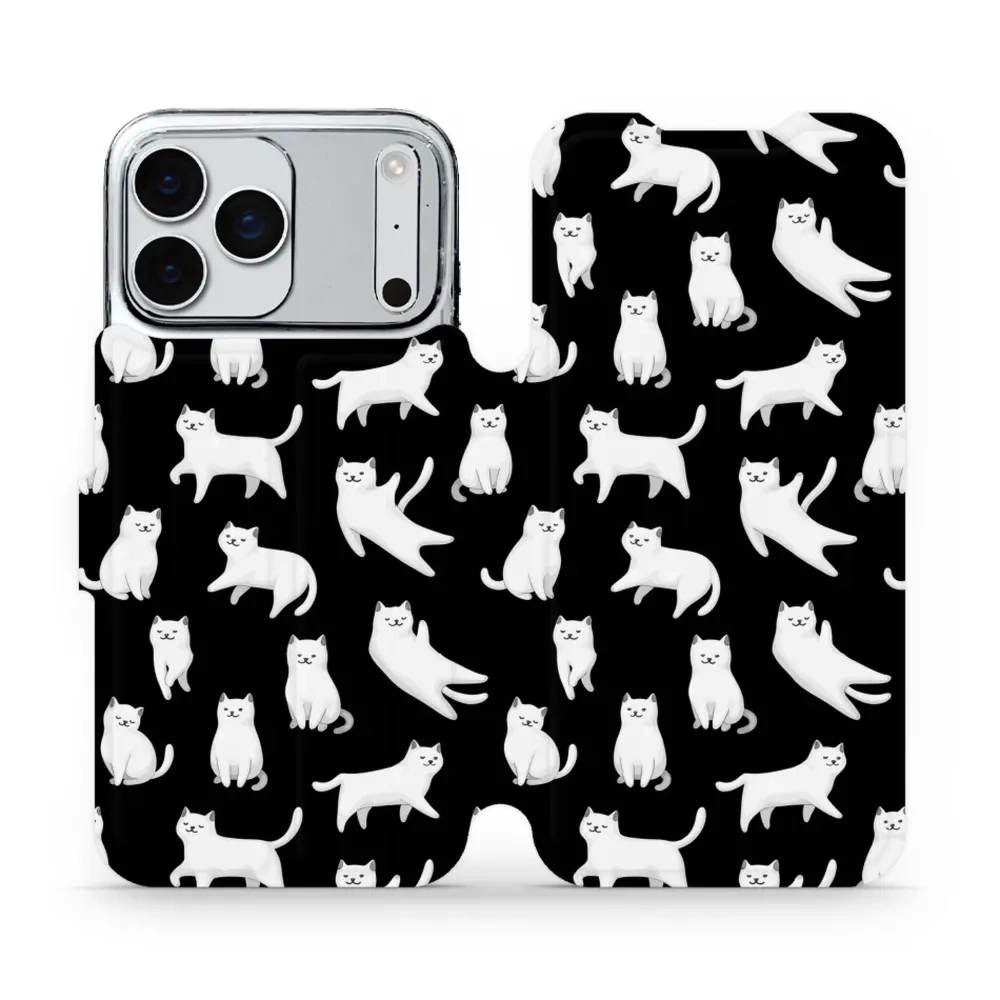 Etui z klapką do iPhone 17 Pro Max, Mobiwear Book, kotki luna