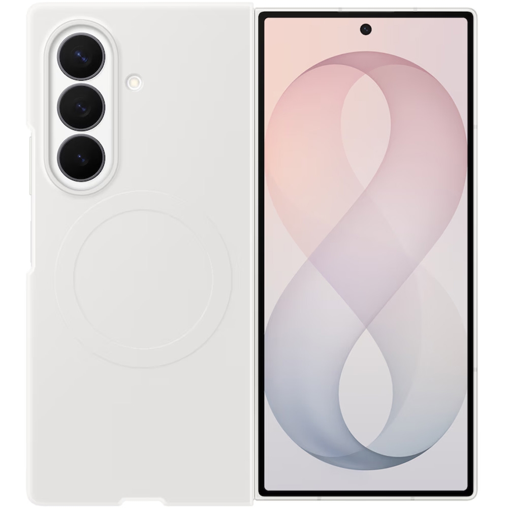 Etui + 2x folia antyrefleksyjna Samsung Silicone Magnet Case do Galaxy Z Fold8 Ultra, do MagSafe, białe