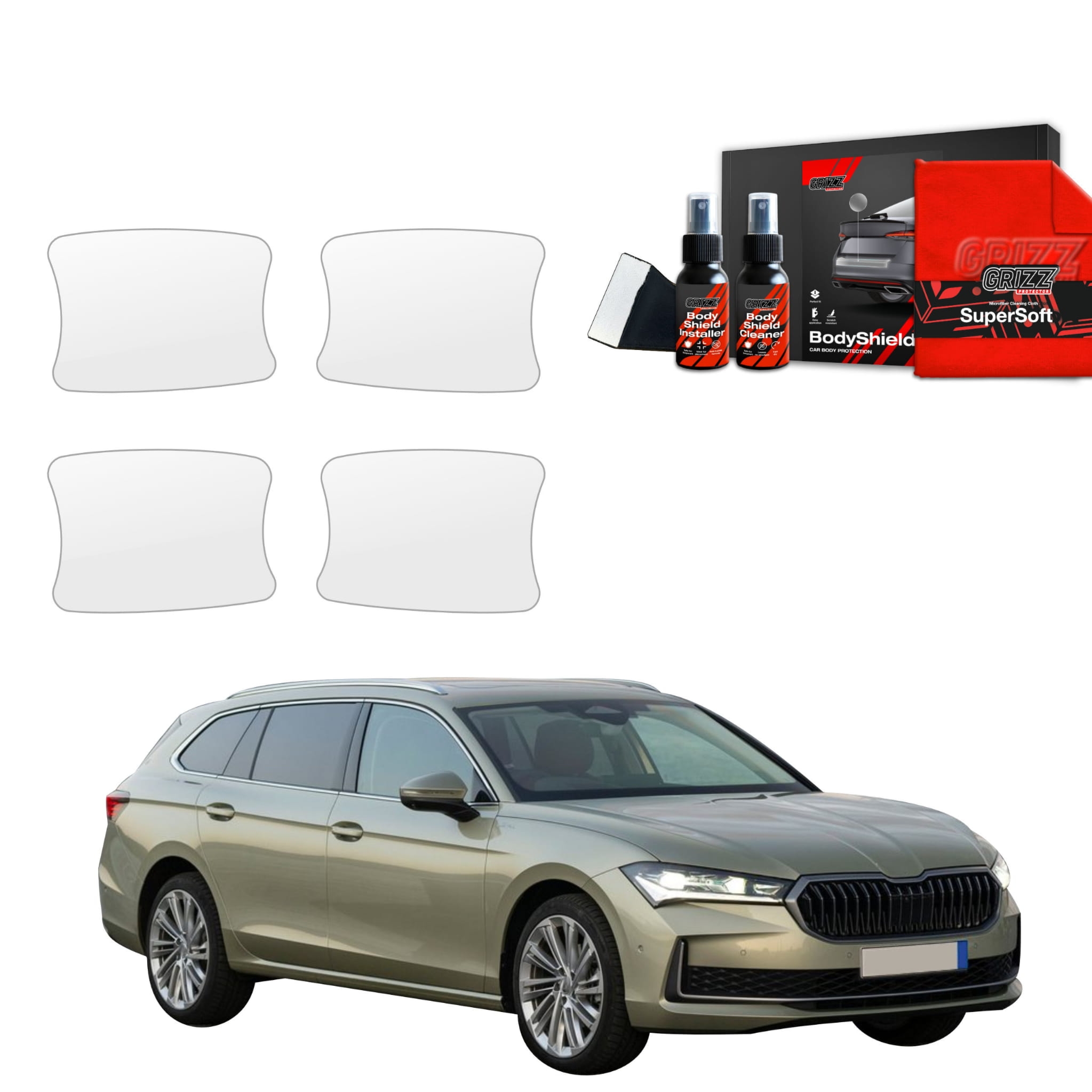4w1 Folia ochronna Grizz Protector pod klamki do Skoda Superb 4 Combi (2024-2026)