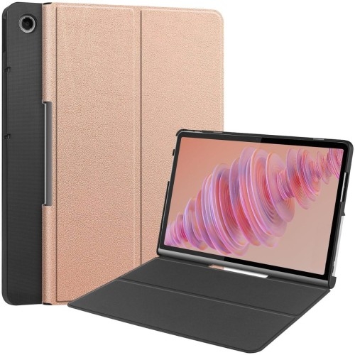 Image of Etui z klapką Bizon Case Tab Croc do Lenovo Tab Plus 11.5" 2024, różowozłote