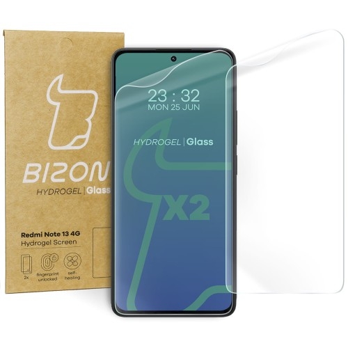 Image of Folia hydrożelowa na ekran Bizon Glass Hydrogel Front do Redmi Note 13 4G, 2 sztuki