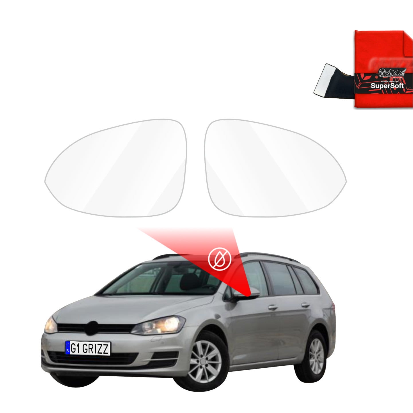 Folia przeciwdeszczowa Grizz Protector na lusterka do Volkswagen Golf 7 Variant (2013-2020)