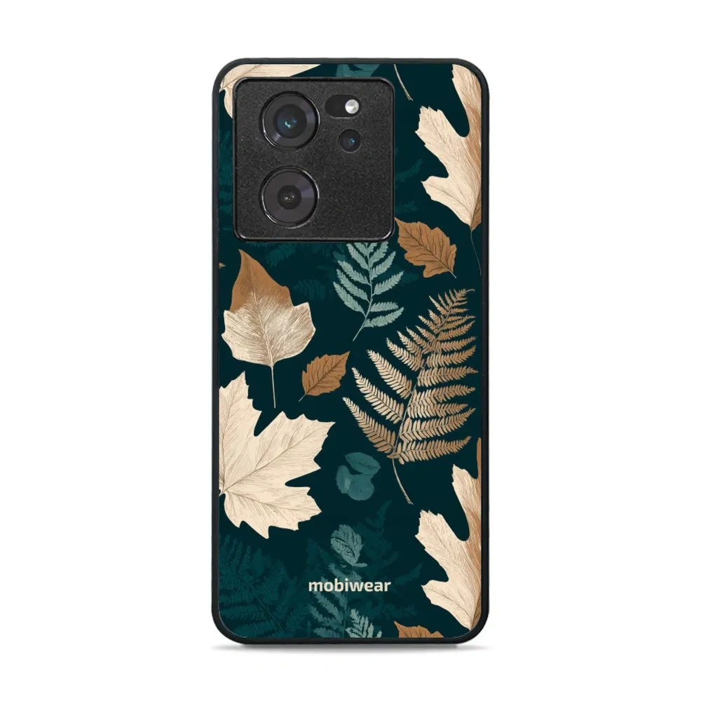Etui ochronne do Xiaomi 13T, Mobiwear Glossy Case, zielnik z liści i paproci