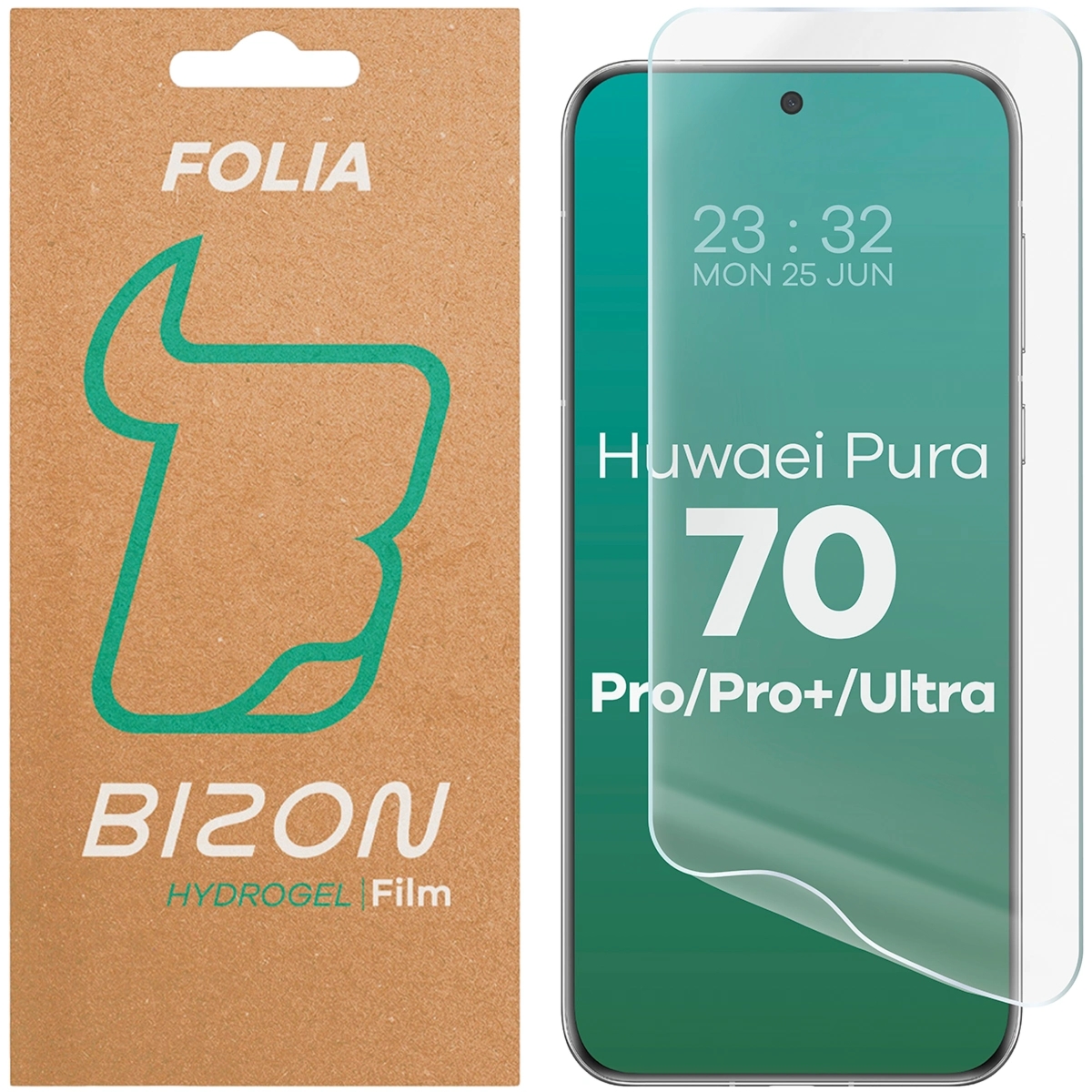Folia hydrożelowa na ekran Bizon Film Hydrogel Front do Huawei Pura 70 Pro / Pro Plus / Ultra, 1 sztuka