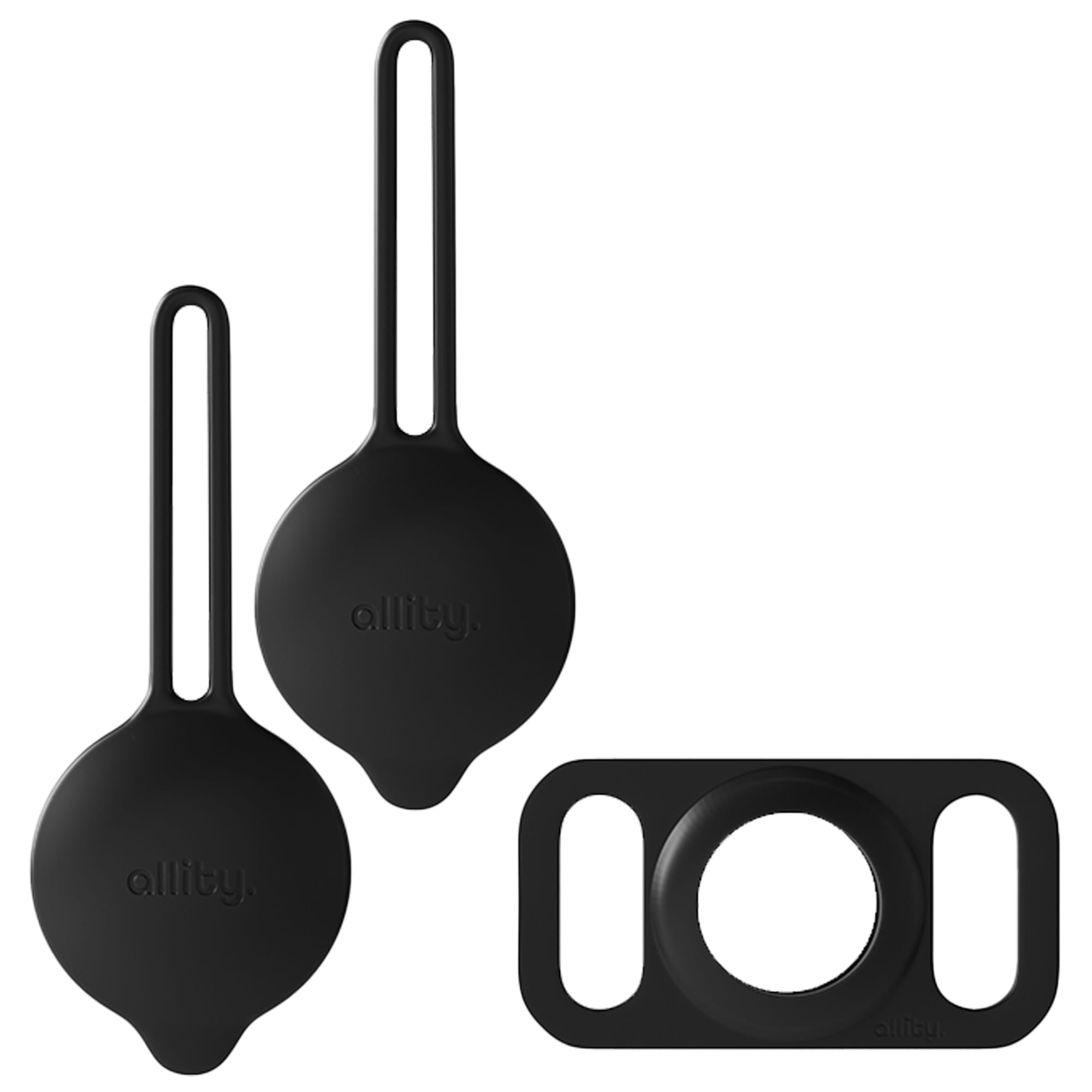 Etui silikonowe do Apple AirTag, Allity ASA-300, 3 sztuki, czarne