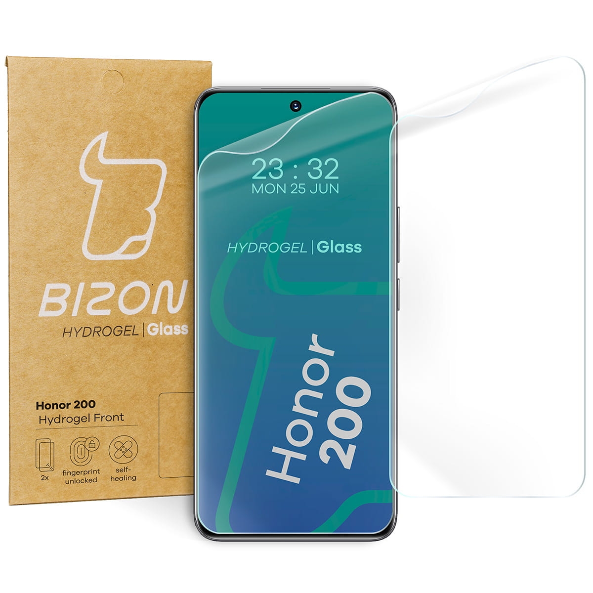 Image of Folia hydrożelowa na ekran Bizon Glass Hydrogel Front Duo do Honor 200, 2 sztuki