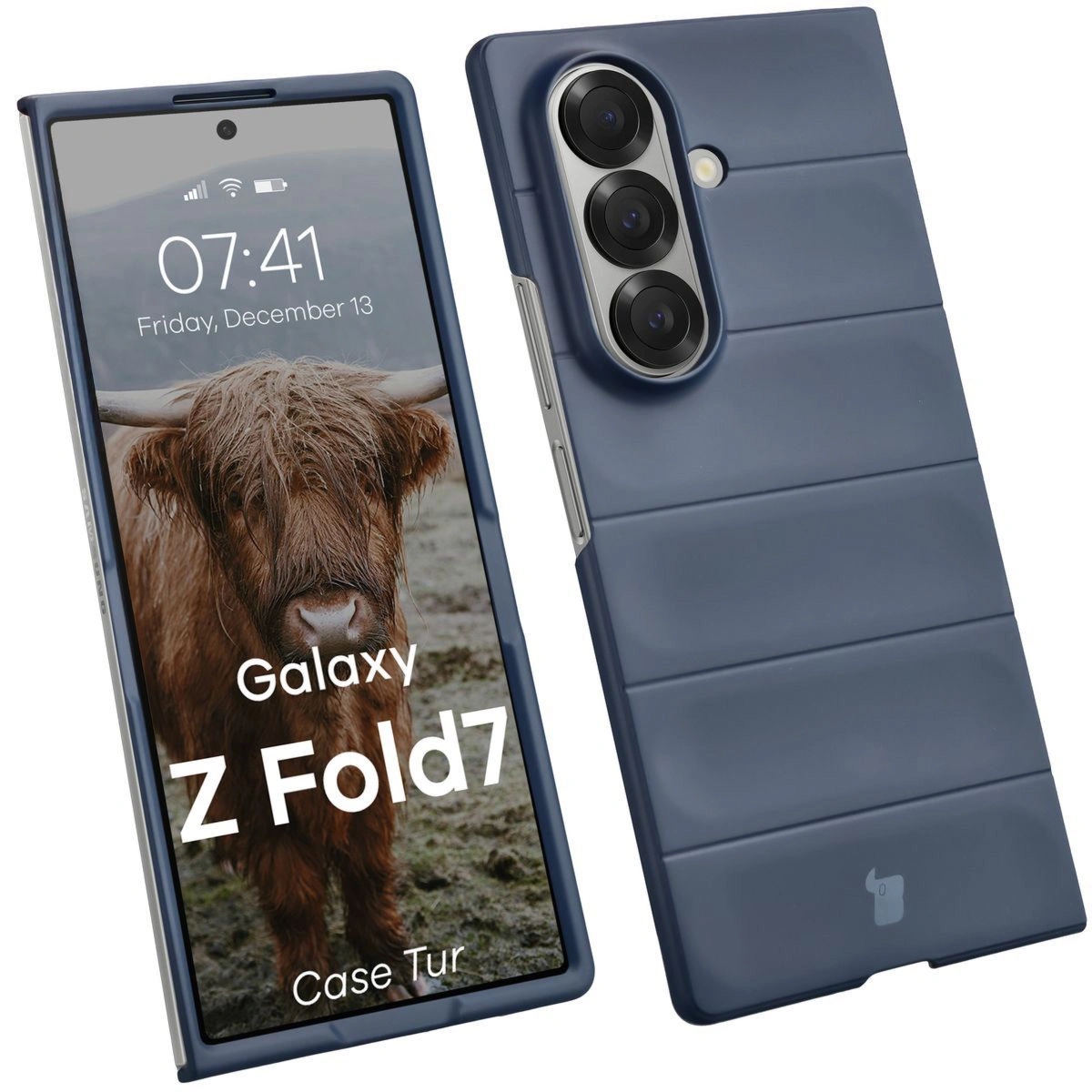 Pancerne etui Bizon Case Tur do Galaxy Z Fold7, granatowe