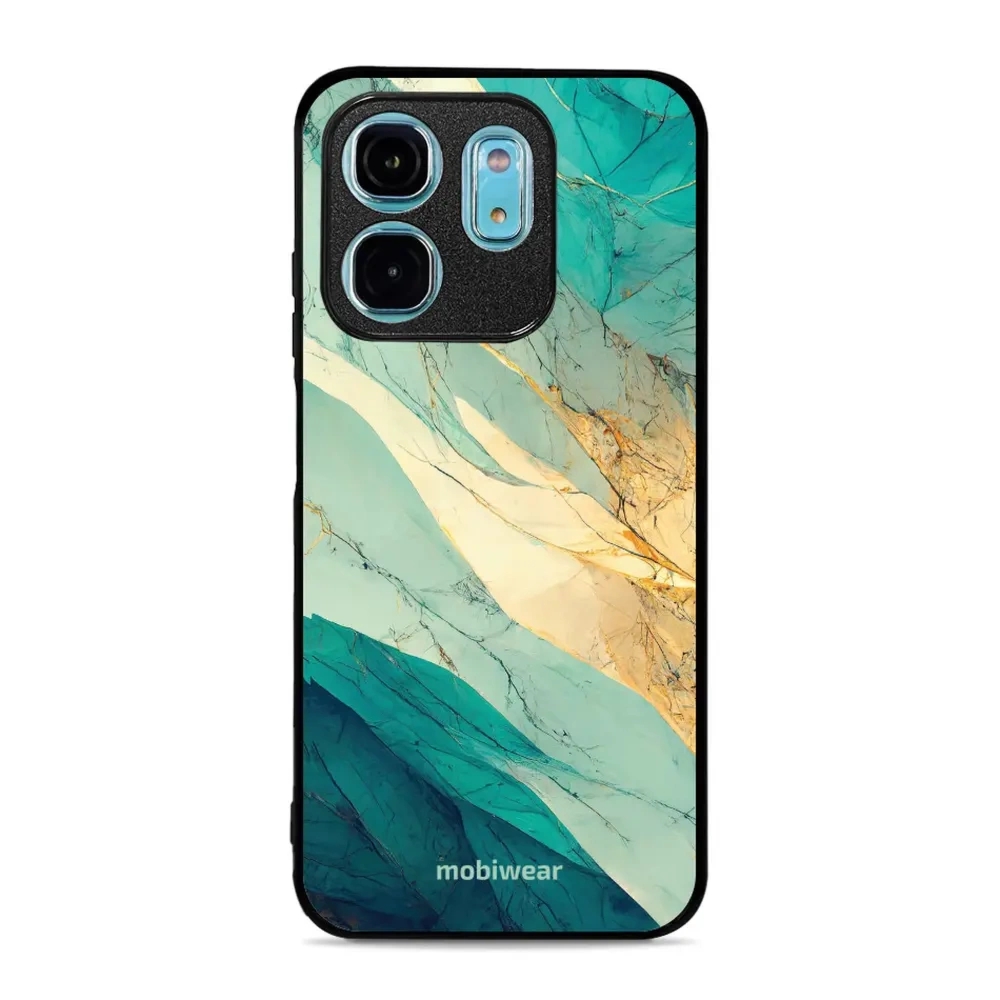 Etui ochronne do Infinix Smart 9, Mobiwear Glossy Case, turkusowy marmur
