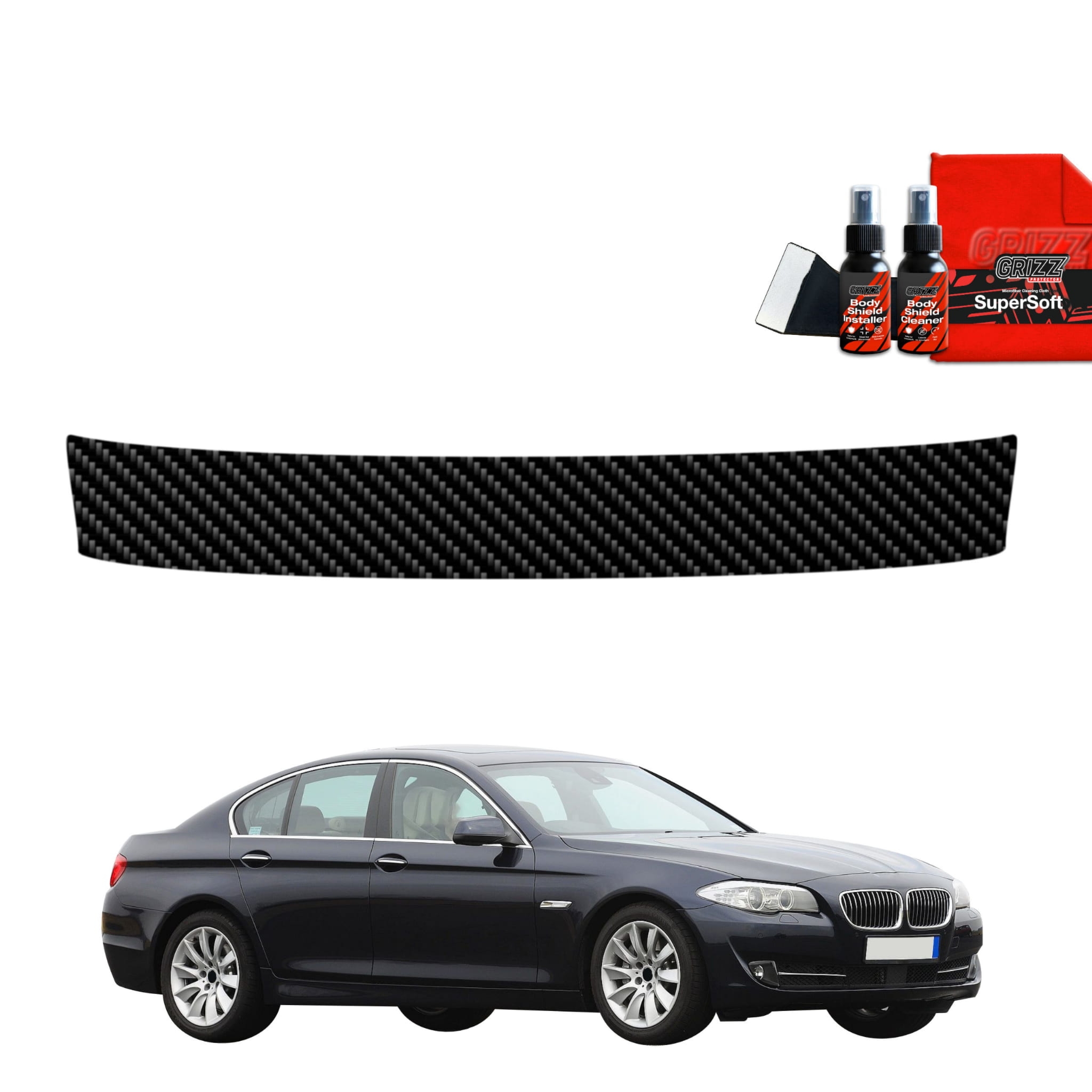 Folia karbonowa Grizz Protector na próg bagażnika do BMW 5 F10 Sedan PreLCI (2010-2012)