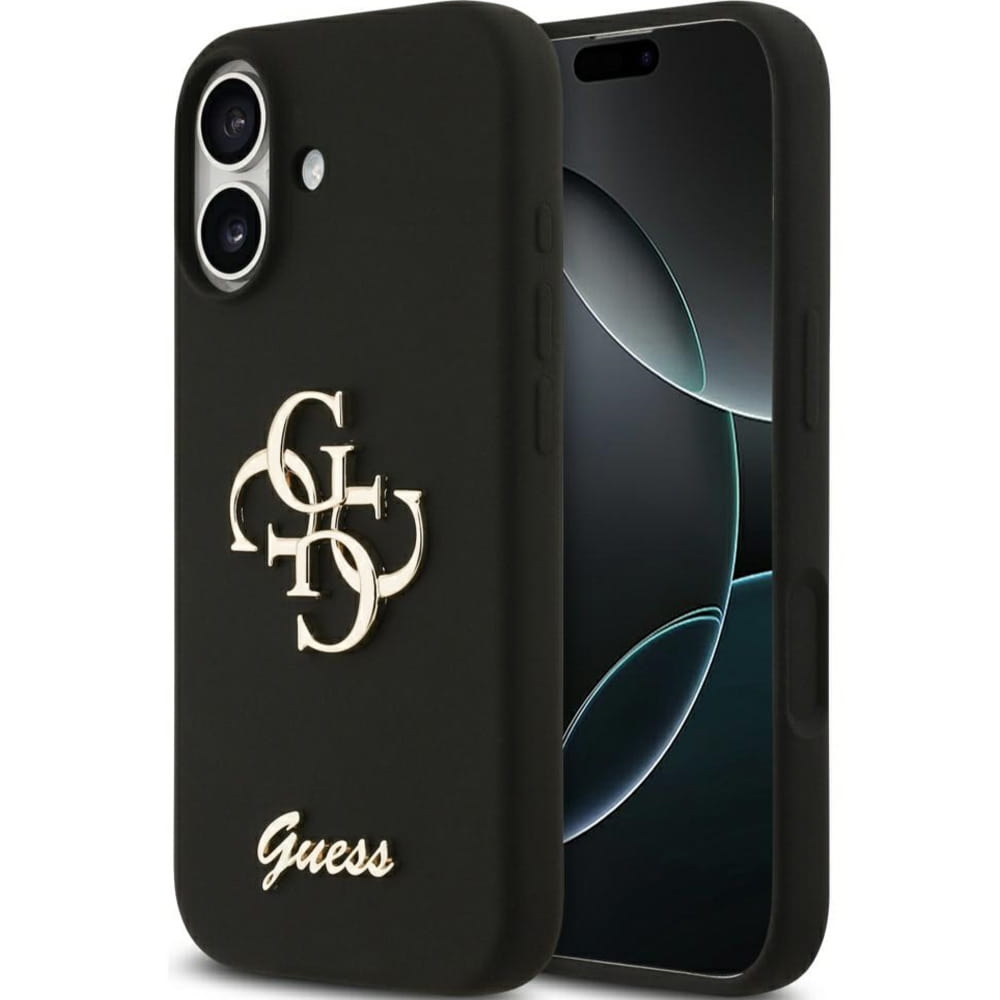 Etui Guess Hardcase Silicone Big 4G Script do iPhone 17, czarne