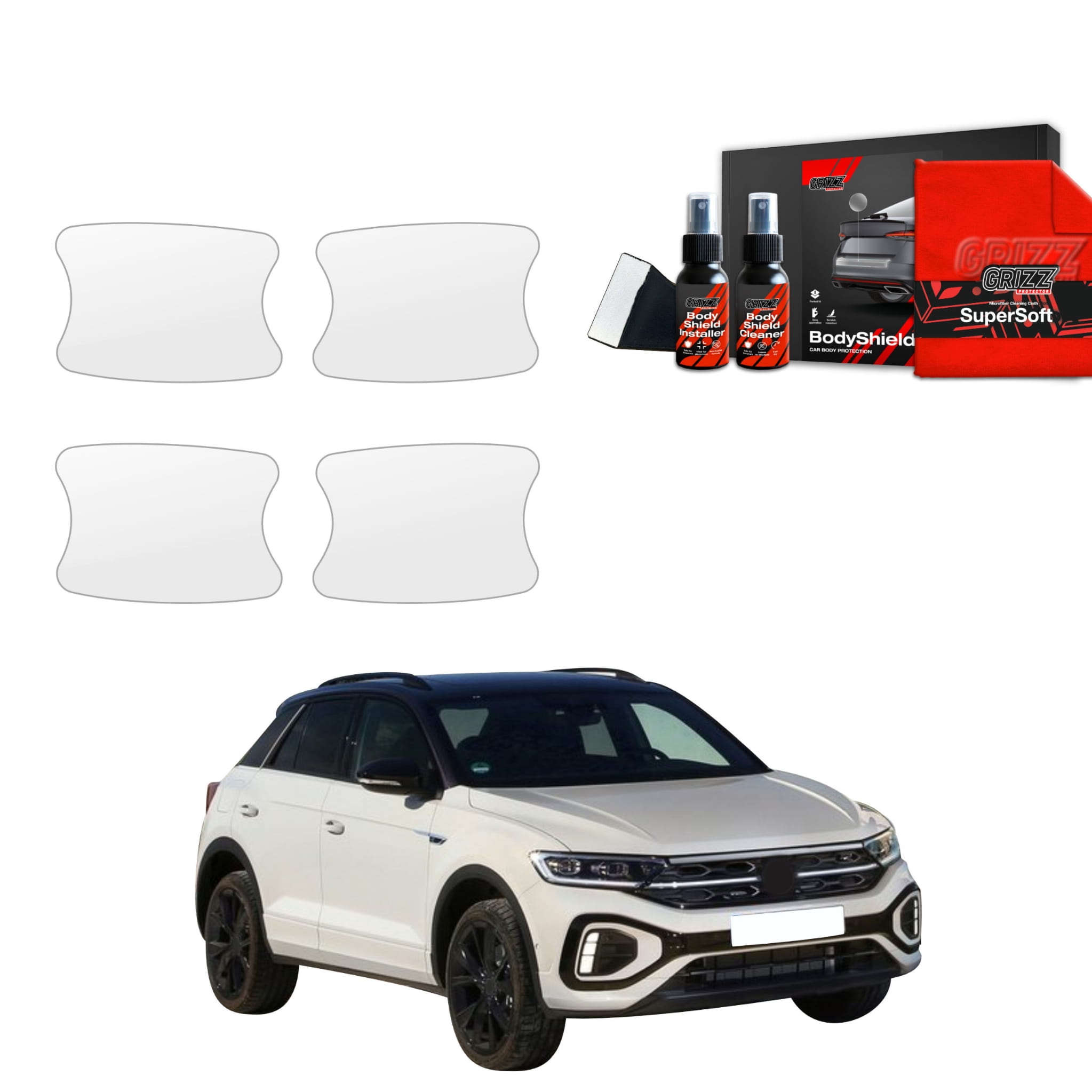4w1 Folia ochronna pod klamki Grizz Protector do Volkswagen VW T-Roc (2021-2025)