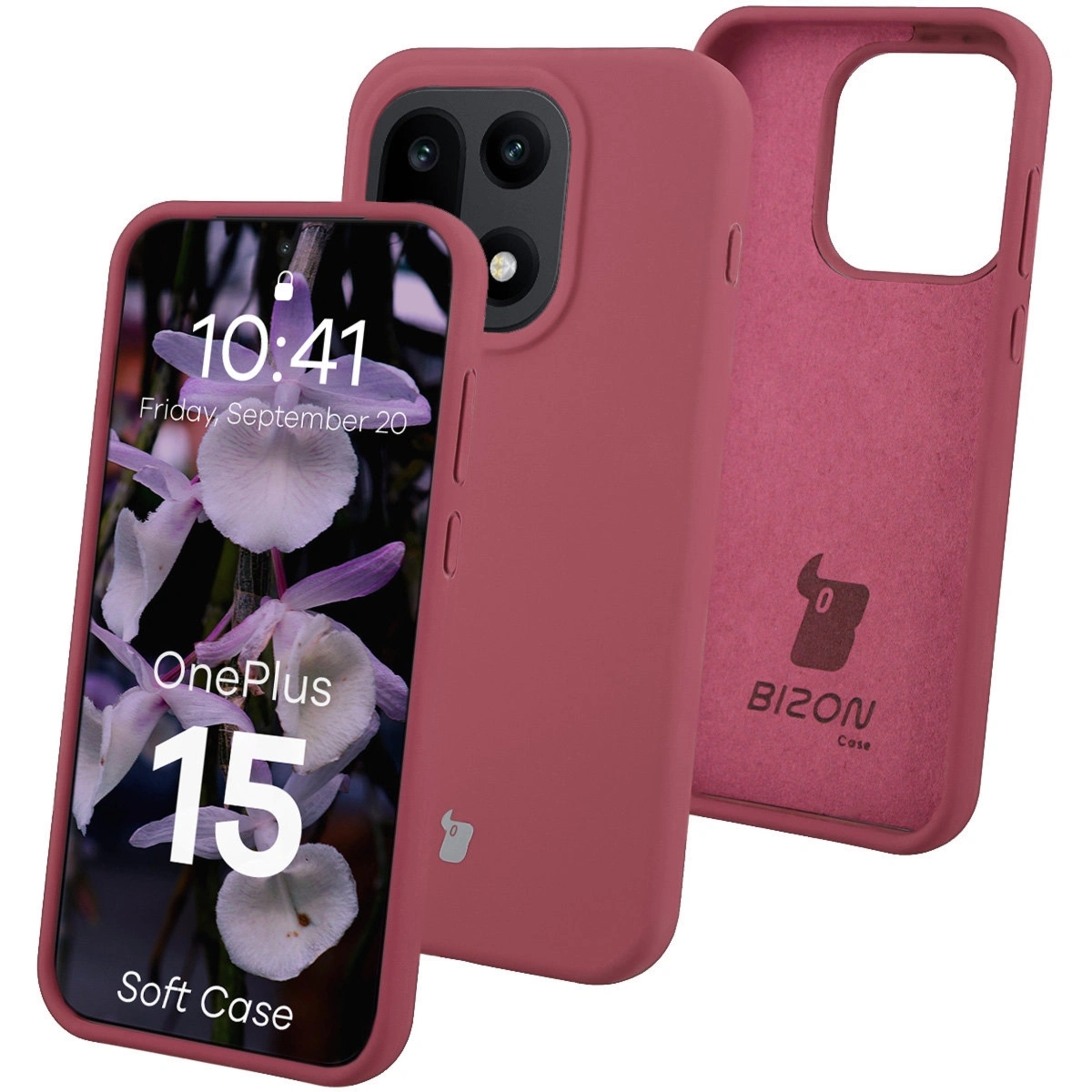 Silikonowe etui Bizon Soft Case do OnePlus 15, ciemnofioletowe