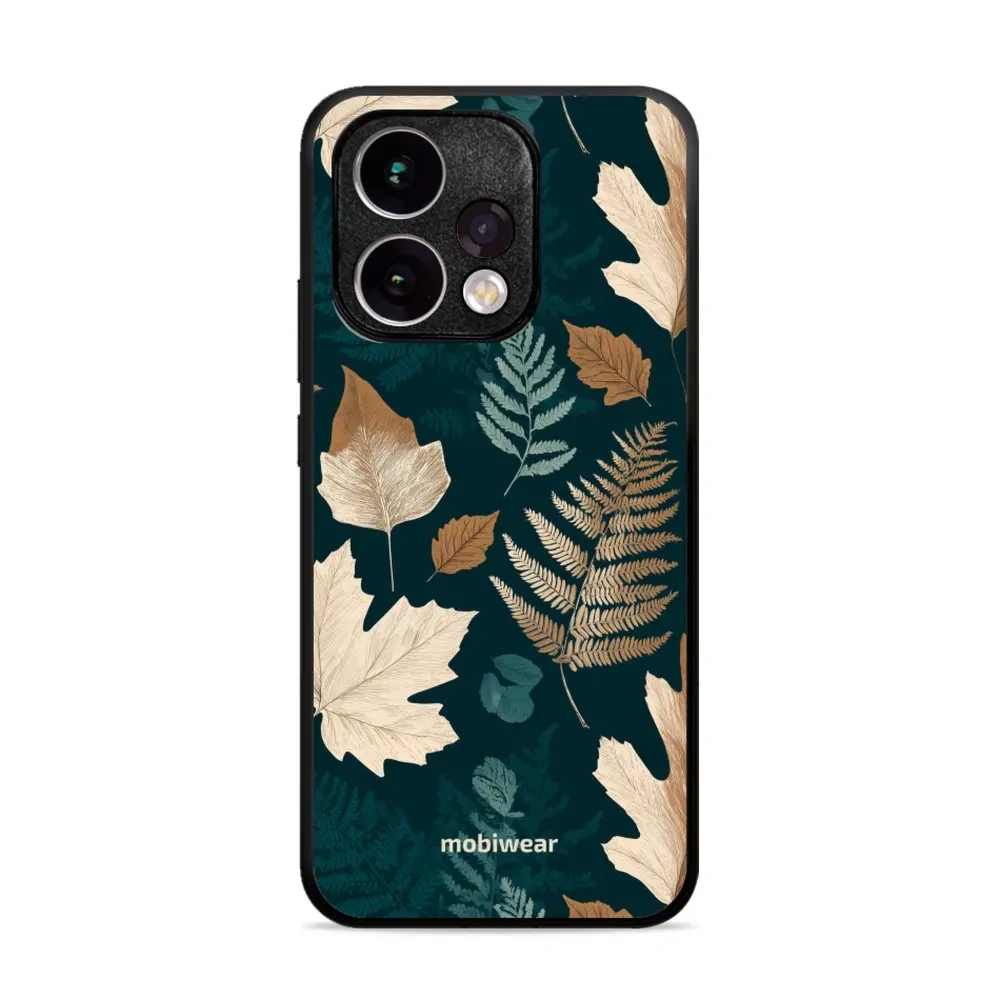 Etui ochronne do OPPO Reno15, Mobiwear Glossy Case, zielnik z liści i paproci