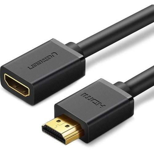 Image of Kabel przejściówka HDMI (żeński) - HDMI (męski) Ugreen adapter, 19 pin, 4k 60Hz, 1.4v, 10 Gbps, 2 m, czarny