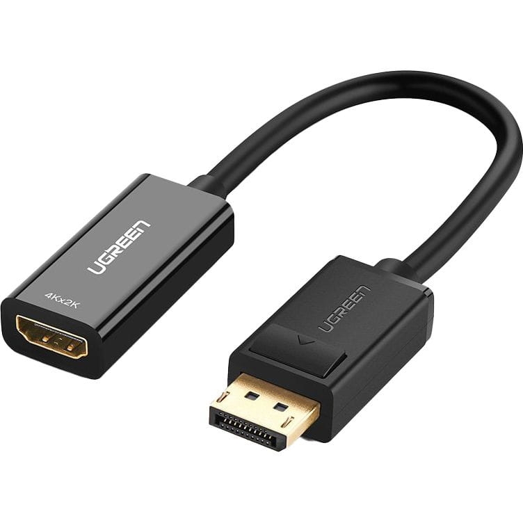 Image of OUTLET: Adapter przejściówka Ugreen DisplayPort (męski) - HDMI (żeński), FHD, 0,25m, czarny