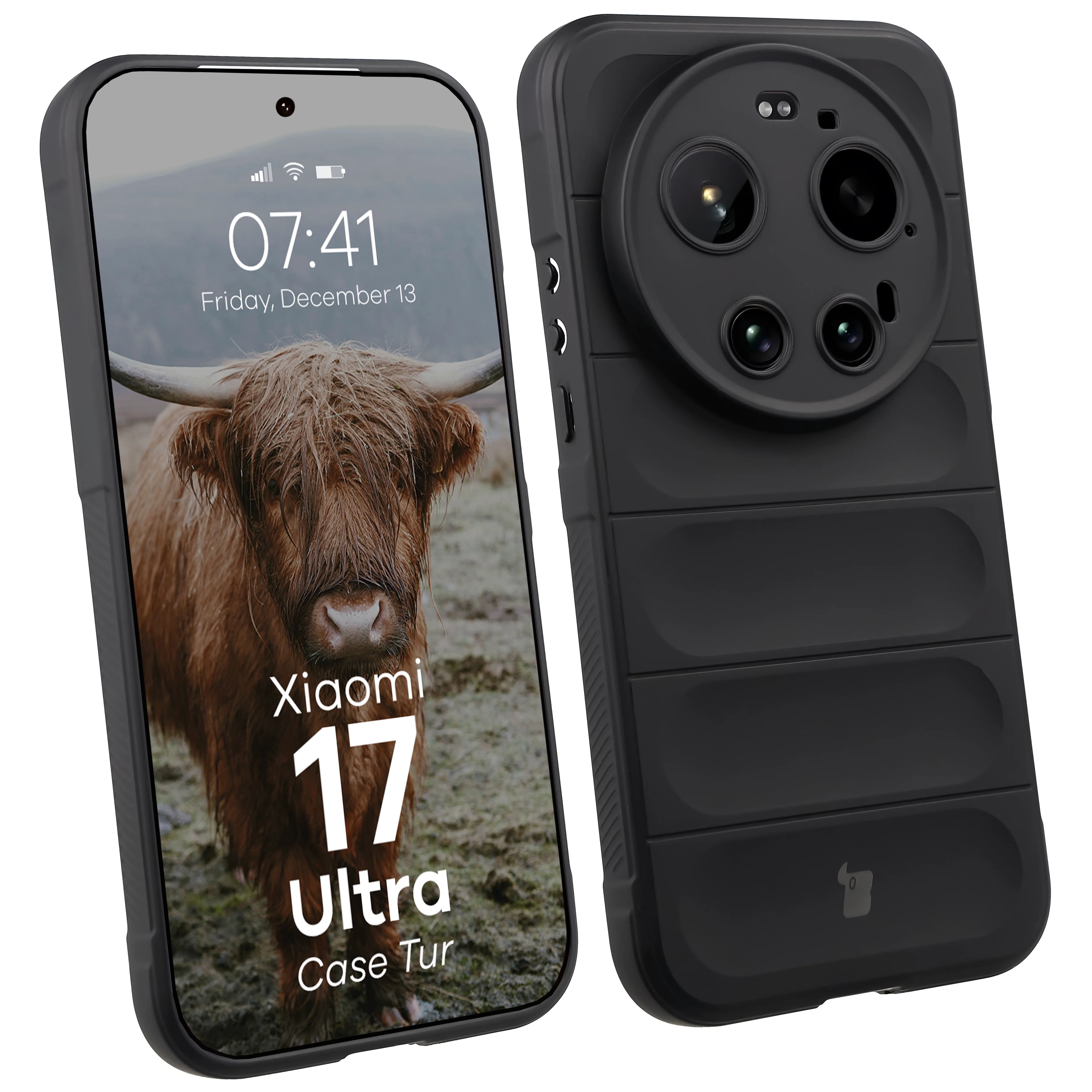 Pancerne etui Bizon Case Tur do Xiaomi 17 Ultra, czarne