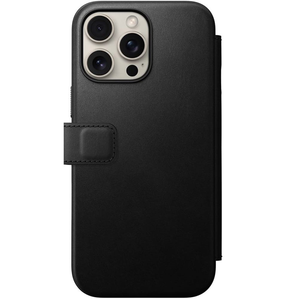 Image of Etui z klapką Nomad Modern Leather Folio do MagSafe, do iPhone 16 Pro Max, czarne