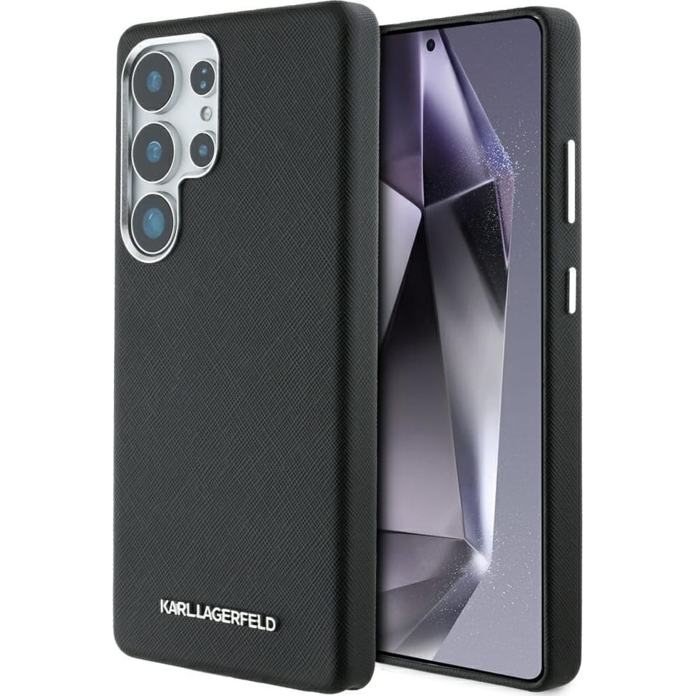 Image of Etui Karl Lagerfeld Saffiano Full Wrapped MagSafe do Galaxy S25 Ultra, czarne