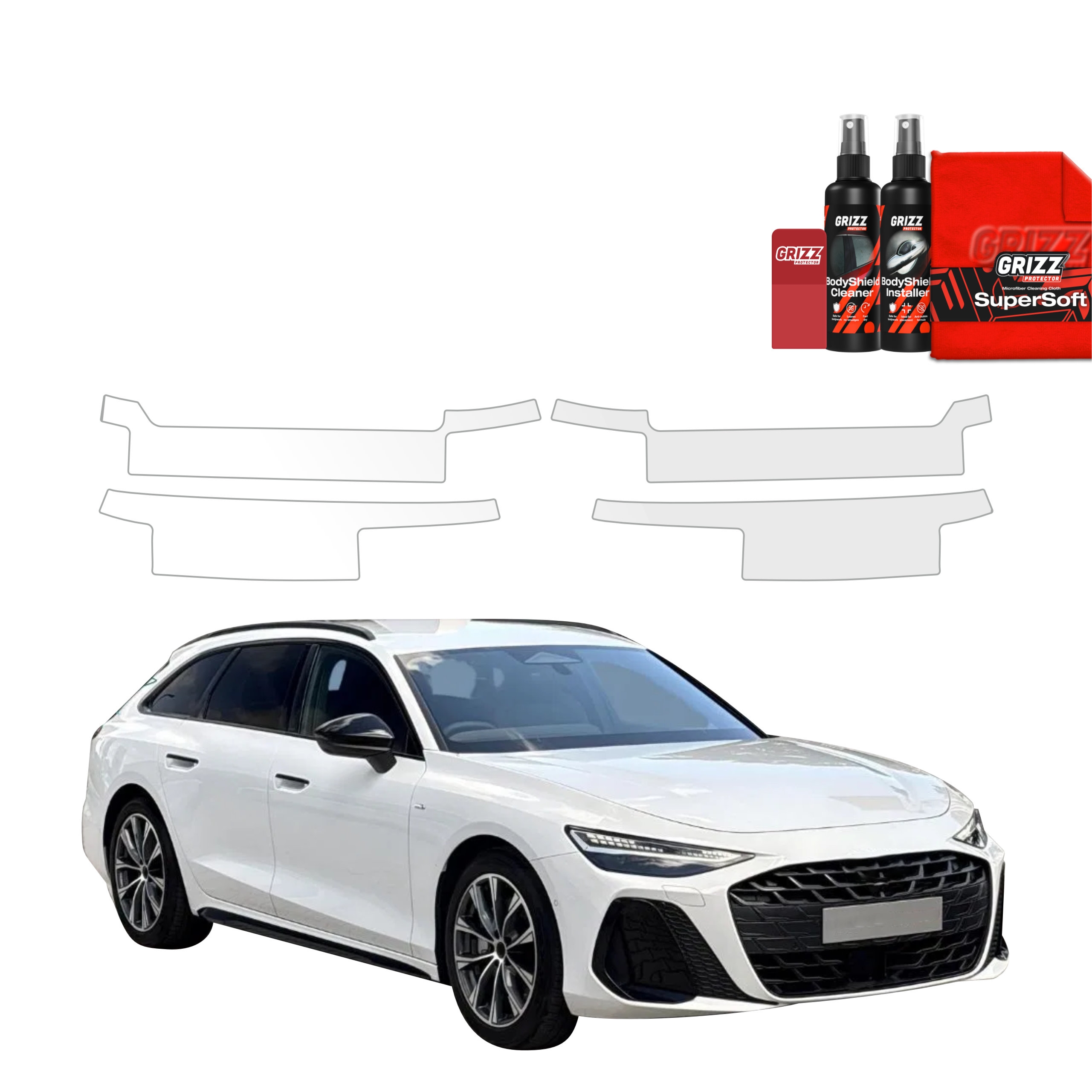 4w1 Bezbarwna folia ochronna Grizz Protector na progi Audi A6 C9 Avant (2025-2026)