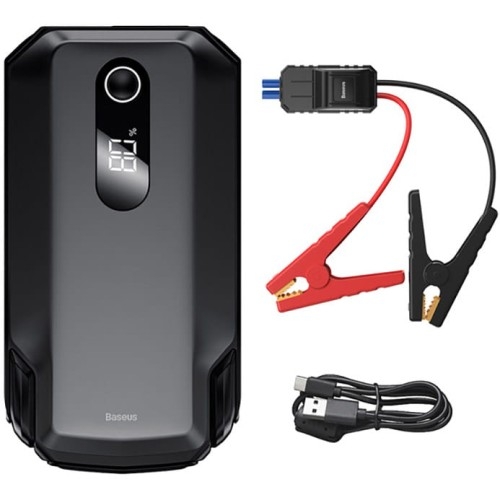 Image of Powerbank 20000mAh Baseus Super Energy Max Car z funkcją rozruchu silnika i latarką + kable rozruchowe, USB-A, USB-C, czarny