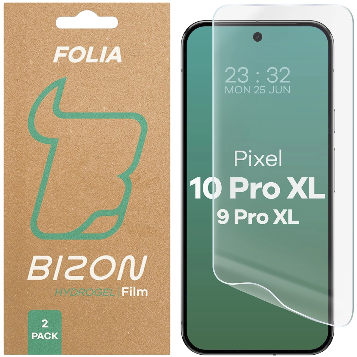 Folia hydrożelowa na ekran Bizon Film Hydrogel Front Duo do Google Pixel 11 Pro XL / 10 Pro XL / 9 Pro XL, 2 sztuki